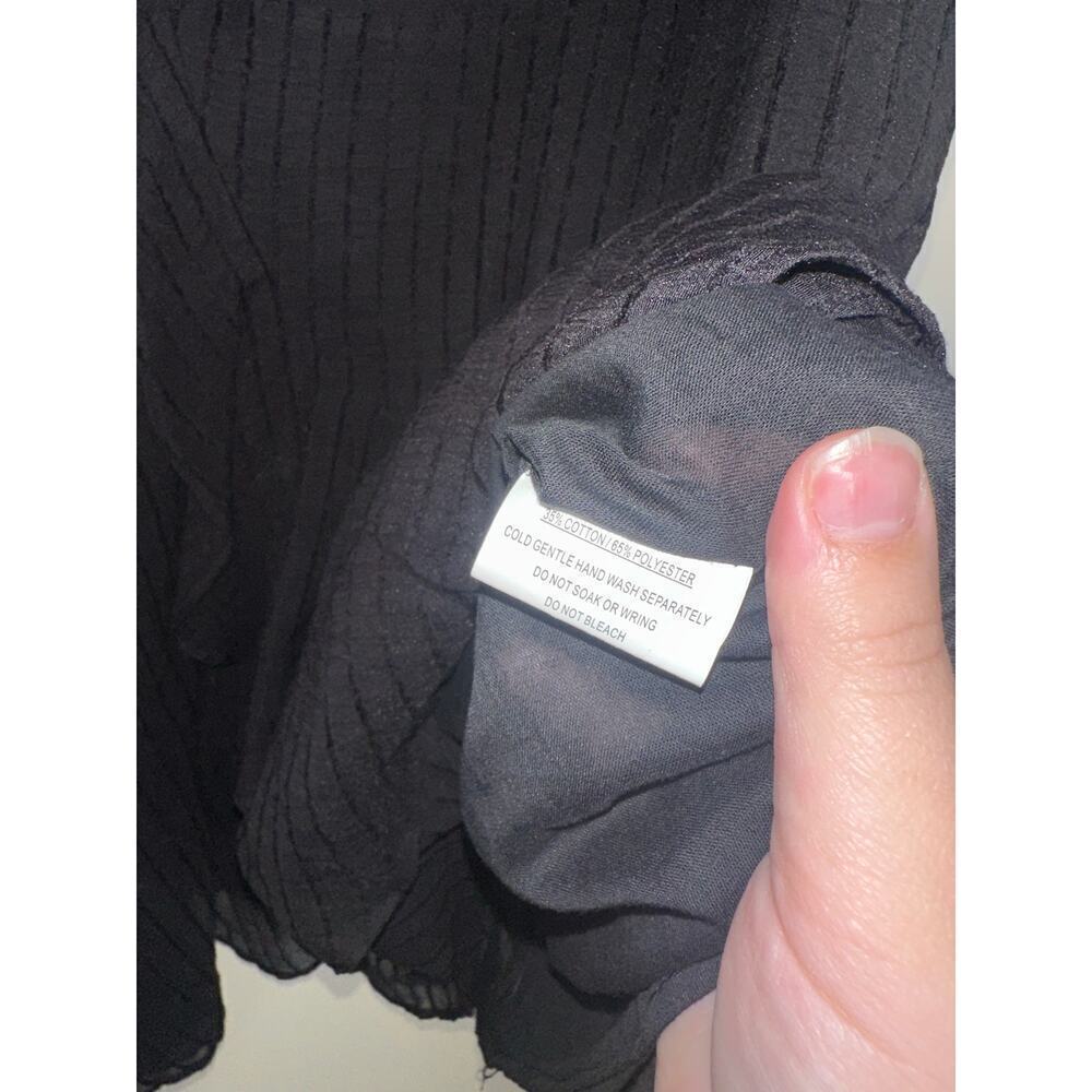 Selfie Leslie Wilton Ruffle Shoulder A-Line Black Mini Dress Size XL LBD Classic - Picture 4 of 5